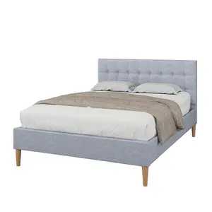 Torton LED Grey Fabric Upholstered Bed- Small Double 4ft