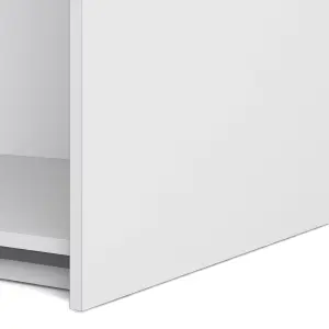 Verona Sliding Wardrobe 180cm in White with Mirror Doors with 5 Shelves