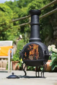 La Hacienda Murcia Large Steel Chimenea With Grill