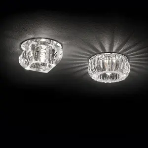 Ideal Lux Soul 1 Light Square Recessed Ceiling Spotlight Crystal, G9