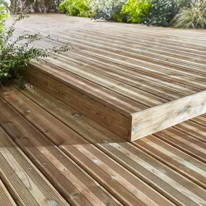 Klikstrom Lemhi Green Pine Deck board (L)4.8m (W)144mm (T)27mm