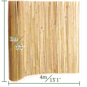 4m x 1m Bamboo Split Slat Fencing Screening Rolls for Garden Outdoor Privacy