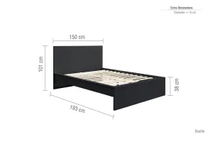 Birlea Oslo Double Bed Frame In Black