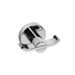 Croydex Flexi-Fix Metra Chrome effect Zinc alloy Medium T-shaped Double Hook (H)54mm (W)79.6mm