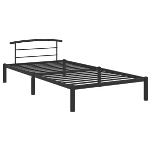 Berkfield Bed Frame Black Metal 90x200 cm