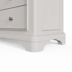 6 Drawer Solid Oak Dove Grey Chest Of Drawers Ready Assembled