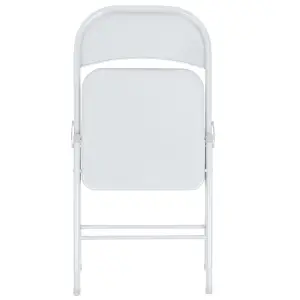 Metal Folding Chairs - Matte White - Pack of 6