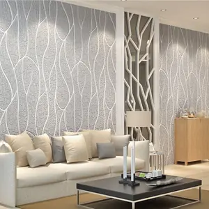 3D Stripe Non Woven Wallpaper Roll TV Background Wall 950cm (L)