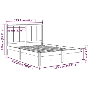 Berkfield Bed Frame Grey Solid Wood Pine 120x200 cm