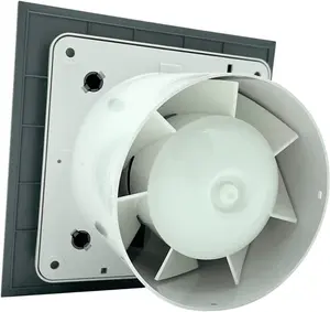 AirTech-UK Bathroom Extractor Fan 100 mm / 4" Smooth Stainless Steel Trax Front Panel with Pull Cord Switch