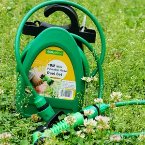 Garden 10m Hose Reel Watering Gun Compact Portable Hose Pipe Cart Sprayer