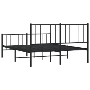 Berkfield Metal Bed Frame with Headboard and Footboard Black 120x200 cm