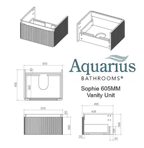 Aquarius Sophie 605MM Vanity Unit with 1TH Basin Matt Black