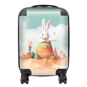 White Rabbit On A Beach Holiday Suitcase - Small