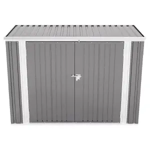 Garden Storage Shed with Double Lockable Doors 5x3 ft Metal Sheds Storage House for Trash Can