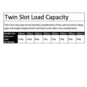 EAI Twin Slot Brackets 370mm White Pack of 2 - Genuine 32mm Twin Slot Ajustable Wall Shelving