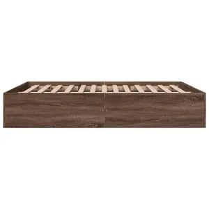 Berkfield Bed Frame without Mattress Brown Oak 150x200 cm King Size