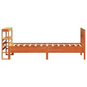 Berkfield Bed Frame without Mattress Wax Brown 90x200 cm Solid Wood Pine