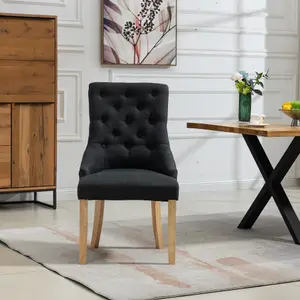 Ravenna Fabric Dining Chairs - Set of 2 - Black