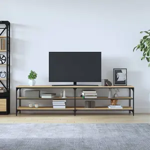 Berkfield TV Cabinet Sonoma Oak 200x30x50 cm Engineered Wood and Metal