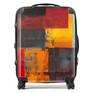 Golden Blocks Of Abstract Suitcase - Large