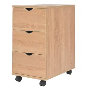 Lajoia 33cm Wide 3 -Drawer Mobile File Cabinet Oak