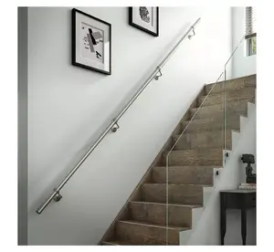 Handrail Kit Silver Stainless Steel Indoor Stair Banister Rail Brushed  40mm 3.6m