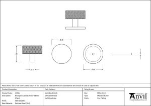 From The Anvil Satin SS (304) Brompton Cabinet Knob - 38mm (Plain)