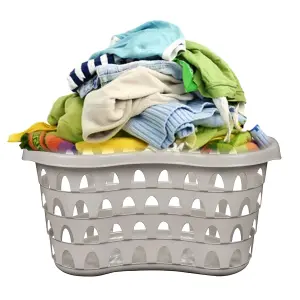 1 x Cool Grey Linen Storage Large Plastic Hipster Washing Basket For Laundry & Utility Rooms