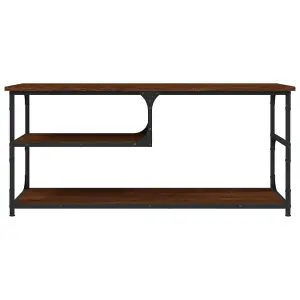 Berkfield TV Cabinet Brown Oak 103x38x46.5 cm Engineered Wood and Steel