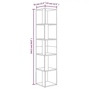 Berkfield Corner Cabinet Smoked Oak 33x33x164.5 cm Engineered Wood