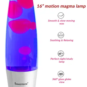 Innoteck 16" Soothing Motion Lava Lamp -  Pink Lava, Purple Liquid.