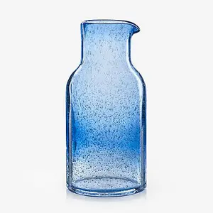 Sur La Table Colour Me Happy Blue Handmade Glass Carafe