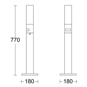 LED Outdoor Pathway Light GL 65 S, 180° Motion Sensor, 3000K, 575 lm, Aluminium