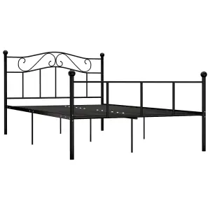 Berkfield Bed Frame Black Metal 120x200 cm