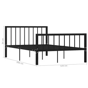 Berkfield Bed Frame Black Metal 120x200 cm