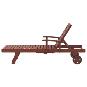 Sun Lounger Wood Dark Wood TOSCANA