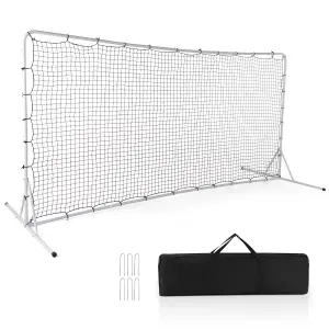 Costway Portable Football Rebounder Net Open Football Goal Net w/ Carry Bag