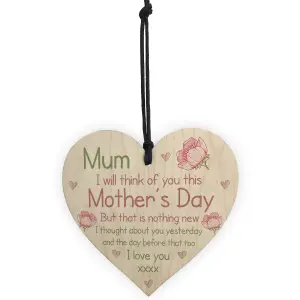 In Memory Plaque For Mum On Mothers Day Wooden Flower Memorial Gift For Mum