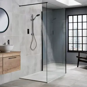 Triton Gloss Silver effect Thermostatic Electric Shower, 10.5kW