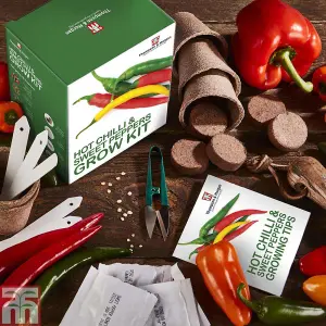 Seed Grow Kit Red Hot Chilli + Sweet Peppers - Ideal Gift