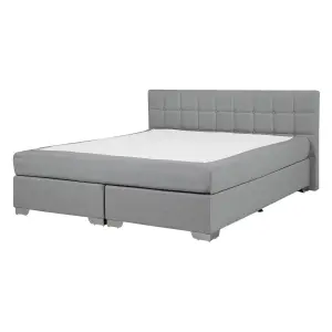 Fabric EU Double Divan Bed Grey ADMIRAL