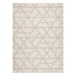 Carpet JERSEY 19241 beige - Rhombuses, geometric structural, loop BOHO 180x270 cm