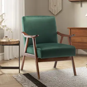 Velvet Bottle Green Selma Accent Chair