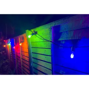 Sylvania YourHome Coloured 12 Bulb Outdoor Extendable Festoon String Light Kit - 9m (Bulbs Included)