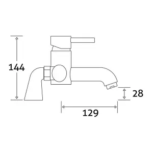 Toledo Polished Chrome Deck-mounted Bath Filler Tap