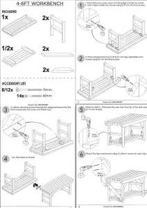 MG Timber Products: Indoor/Outdoor Wooden Workbench / Potting Table / BBQ Table / Pizza Oven Table / Garden Table, 5ft Workbench