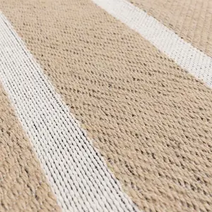 Global Beige Cream Stripe Cotton Jute Rug Rug 200x290cm for the