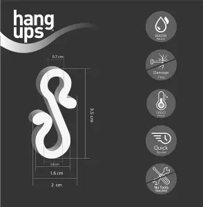 Hang ups 50 Clear Mini Plastic Gutter Hooks, Outdoor Light Hooks Clips, S Hooks