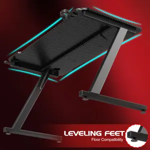 Ergonomic Gaming Computer Desk Black / 75cm H x 140cm W x 60cm D